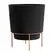 Bloem 6" Hopson Planter Black With Metal Stand