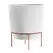 Bloem 10" Hopson Planter Casper White With Metal Stand