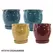 MCarr 4PC Hammered Pot W/Saucer Set Mix Colors