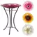 Panacea 3pc 14" Assorted Glass Bird Bath with Stand - Pink Mum, Sunflower & White Magnolia