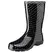 Sloggers Womens Boot Black White Polka Dot Size 7