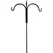 AGW 90"x24" Square Tall Double Shepherd Hook w/ Finial Black