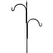 AGW 90"x24" Square Tall Offset Shepherd Hook w/ Finial Black