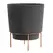 Bloem 6" Hopson Planter Charcoal With Metal Stand