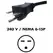 Fluence AC Cord, 15 ft ( 4572mm ), NEMA 6-15P Plug to M19 Push Lock Connector, Max 250V AC 5/CS