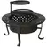 Gardener Select 36"x36"x26.7" Round Fire Pit Table Black w/Swing Arm Cooking Grid, Metal Cover & Poker
