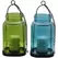 Patio Essentials 8oz Large Lantern Citronella Candle Assorted Colors Blue & Green 3% Citronella