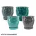 MCarr 4PC Hammered Pot W/Saucer Set Mix Colors