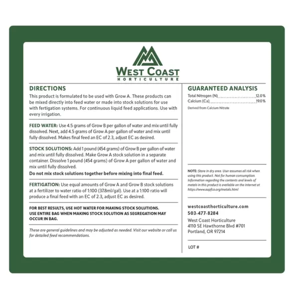 Water Soluble Grow B 12-0-0 (Powder)