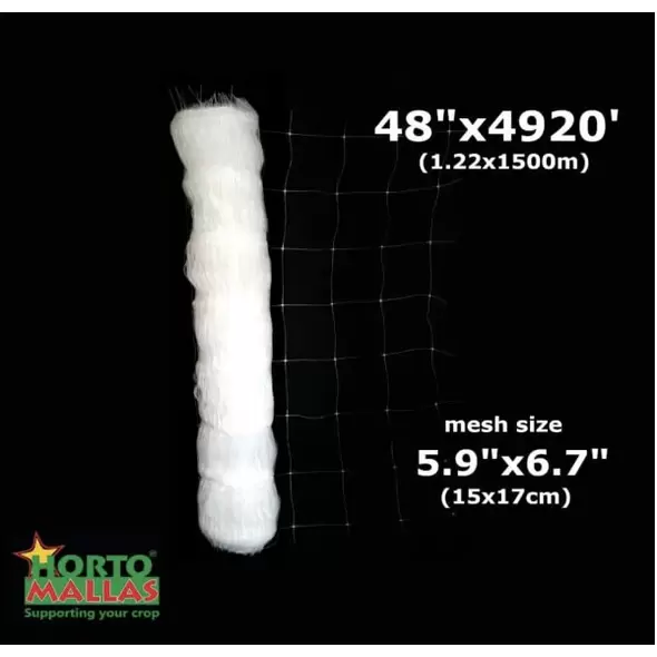 Hortomallas Professional Grade Vegetable Support Trellis Netting Roll 4-Feet By 4920-Feet