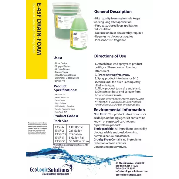 Foaming Drain & Odor Treatment