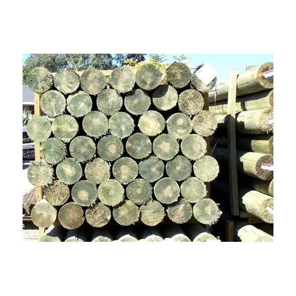 Wood Lodge Pole - 4'' By 8' Doweled - Pressure Treated - 105 PC/BDL