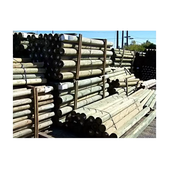 Wood Lodge Pole - 5'' By 9' Doweled - Pressure Treated - 105 PC/BDL