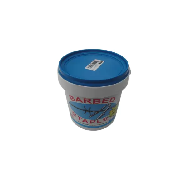 Fence Staple - 1-1/2'' x 8 Ga BARBED - 8# BUCKET