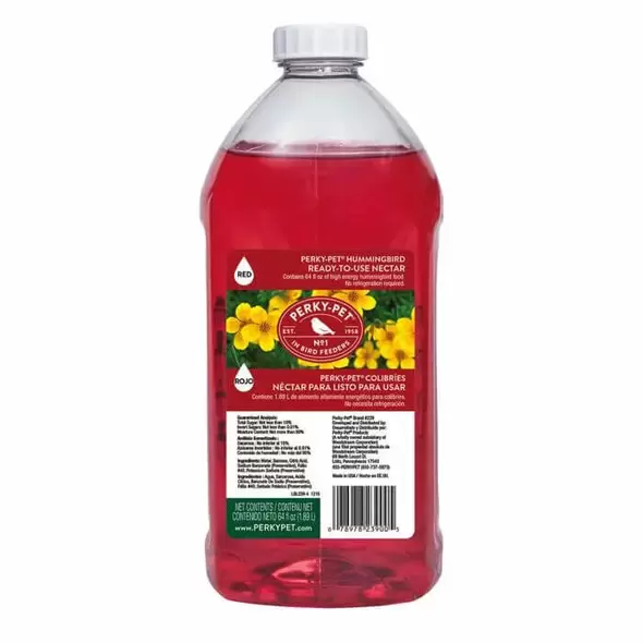 Perky Pet 64oz Hummingbird Nectar Red 15% Sugar RTU