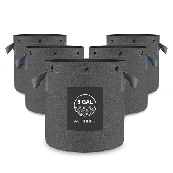 Heavy Duty Reusable Fabric Pots - 5 Gallon - 5-Pack