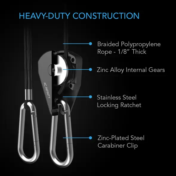 Heavy-Duty Adjustable Rope Clip Hanger, One Pair