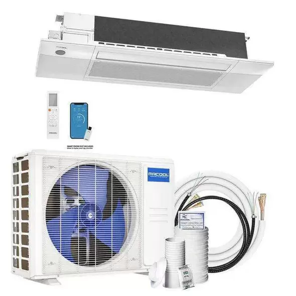 Mrcool DIY 4th Gen 18K BTU-1.5 Ton-22 SEER-Ductless Mini-Split Heat Pump Complete System With Ceiling Cassette Air Handler & 25 Ft. Line Set