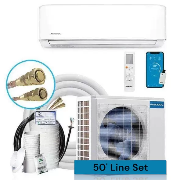Mrcool DIY 4th Gen 18K BTU Ductless Mini-Split Heat Pump-1.5 Ton-22 SEER-w/ Wall Mount Air Handler