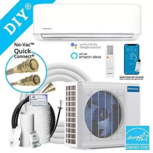Mrcool DIY 4th Gen 12K BTU-1 Ton-22 SEER-Ductless Mini-Split Heat Pump Complete System