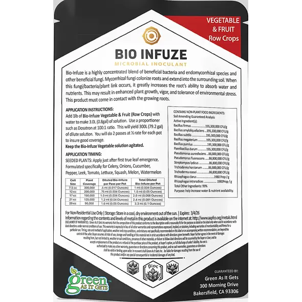 BioInfuze Vegetable & Fruit Row Crops
