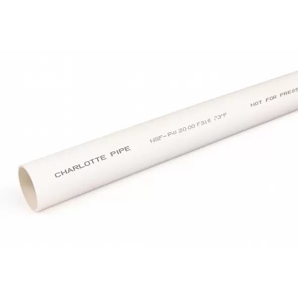 DWV Foam Core Pipe, 6" x 10' PVC PE