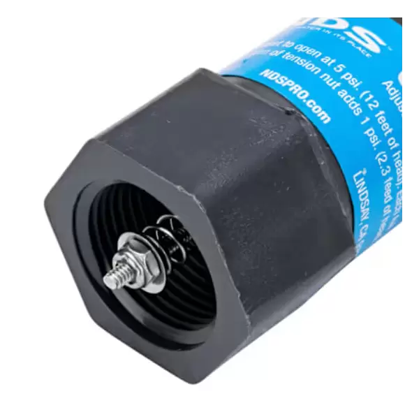 KBI PVC Adjustable Inline Spring Check Valve Sch 80 3/4" FPT x FPT | CV-0750-FF