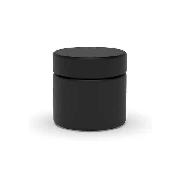 2 oz Child Resistant Matte Black Glass Jars