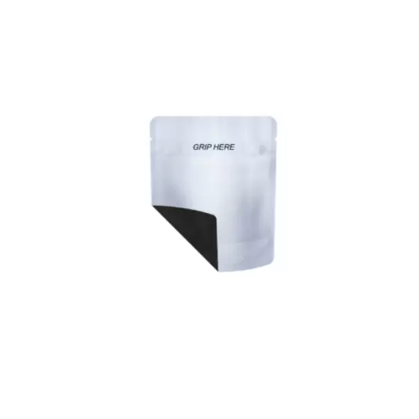 Eighth Ounce Clear Matte Black GRIP ‘N PULL™ Child Resistant Bag