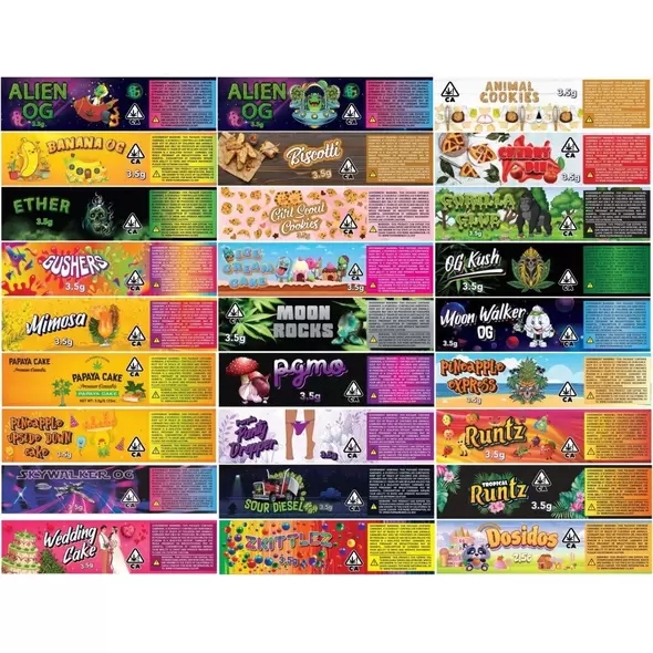 3oz Custom Wrap Labels for Square Flower Jars - 100 labels - SW Packaging