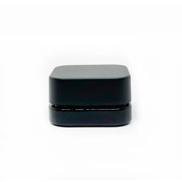 9cc Black SQUARE Glass Jar with Child Resistant Cap - 64 Jars/Tray - SW Packaging