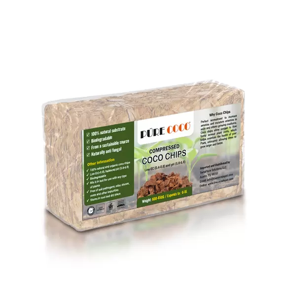 Pure Coco Chips Compressed Chips 650 grams Brick - The Coco Depot