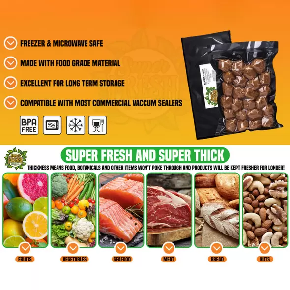 Super Fresh Seal Bags 4.5 Mil - Clear - 15” x 18” - 100 CT