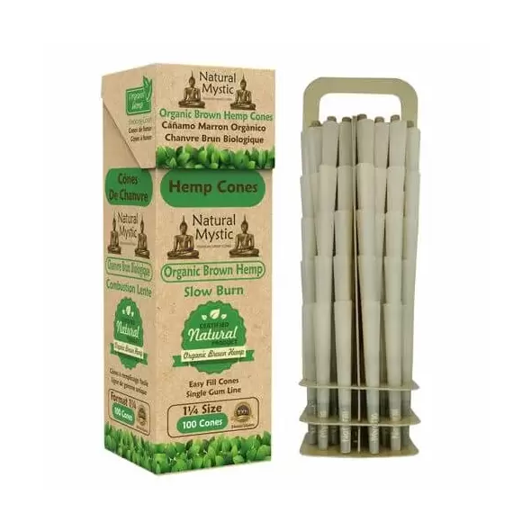 Unbleached Brown Organic Pre-Rolled Hemp Cones - Natural Mystic