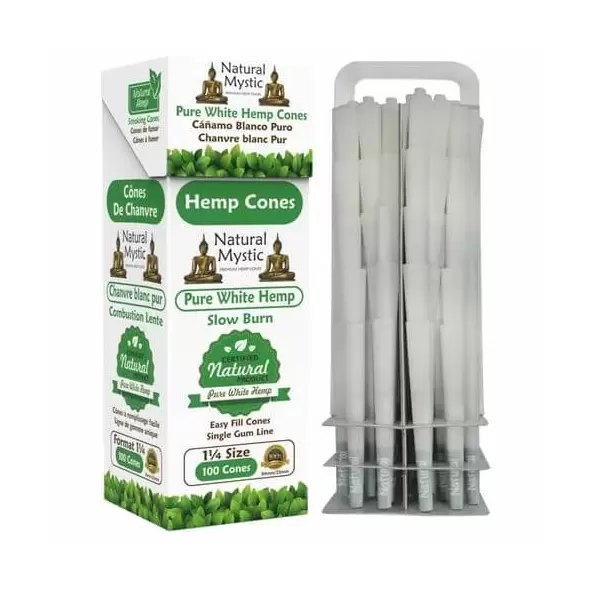 White Organic Pre-Rolled Hemp Cones - Natural Mystic