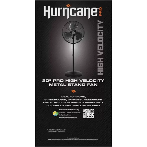 Pro High Velocity Oscillating Metal Stand Fan 20" - Hurricane®