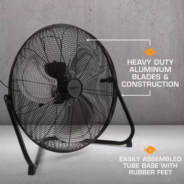 Pro High Velocity Metal Blade Floor Fan 20" - Hurricane®