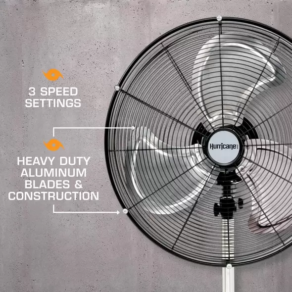 Pro High Velocity Oscillating Metal Stand Fan 20" - Hurricane®
