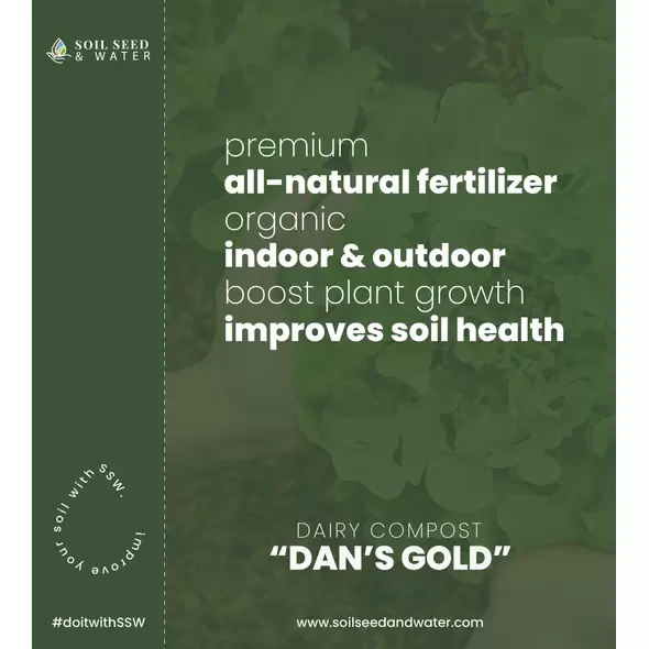 Dan’s Gold Dairy Compost 9lbs 1 CF - Soil Seed & Water