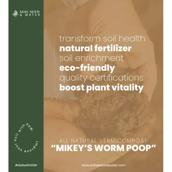 Mikey’s Worm Poop Worm Castings 9lbs 1 CF - Soil Seed & Water