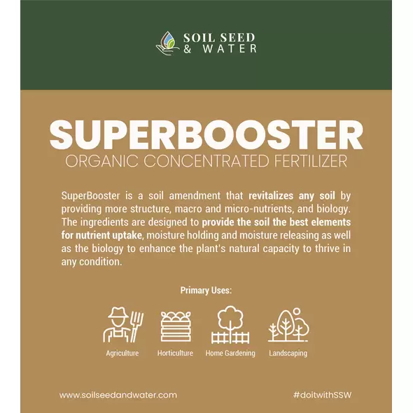 Super Booster Concentrated Organic Fertilizer 9lbs 1 CF - Soil Seed & WaterSuper Booster Concentrated Organic Fertilizer 9lbs 1 CF - Soil Seed & Water