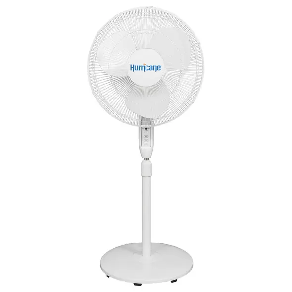 Supreme Oscillating Stand Pedestal Fan 16" with Remote (White) - Hurricane®