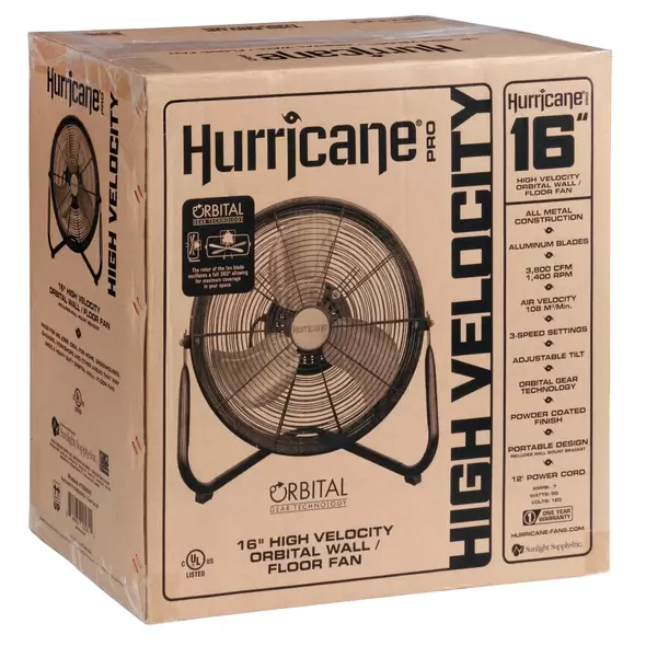 Pro Heavy Duty Orbital Floor Fan 16" - Hurricane®