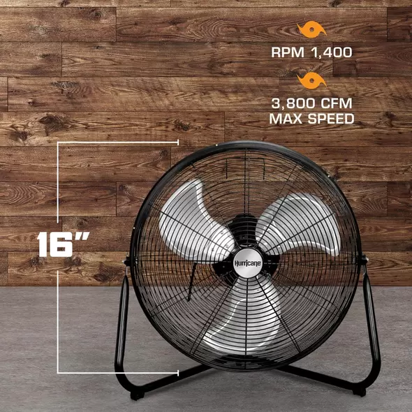 Pro Heavy Duty Orbital Floor Fan 16" - Hurricane®
