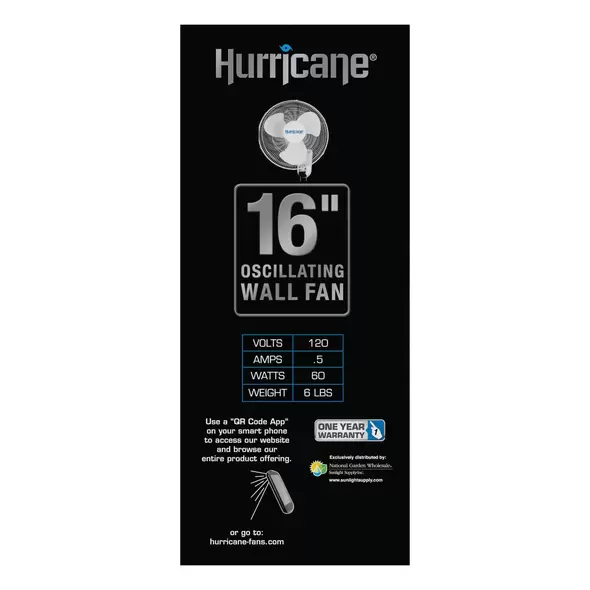 Classic Oscillating Wall Mount Fan 16" - Hurricane®