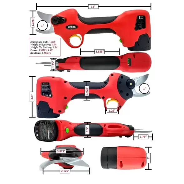 ePruner Cordless Battery Powered Electric Pruner - 1-Inch