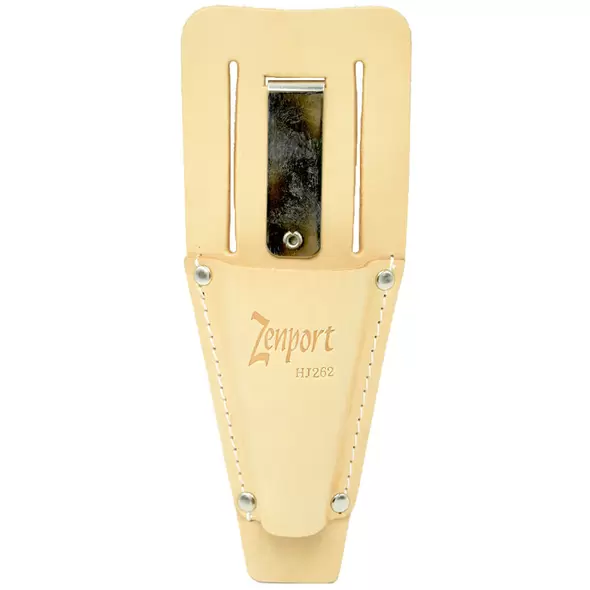 Leather Pruner Sheath With Belt Loop & Metal Clip - Narrow