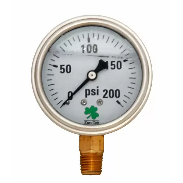 Glycerin Liquid Filled Pressure Gauge - 200 PSI