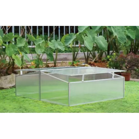 Double-Wide Folding Aluminum Cold Frame Greenhouse