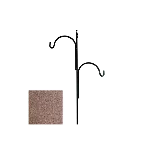 AGW 90"x24" Square Tall Offset Shepherd Hook w/ Finial Bronze